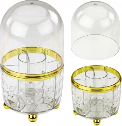 Organizér na kosmetiku s otočnou základnou a průhledným krytem