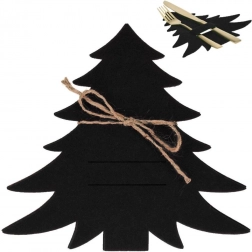 Sada vánočních pouzder na příbory ve tvaru stromku, černá, 4 ks