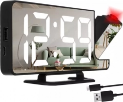 Digitální budík s projekcí a zrcadlovým displejem IZOXIS