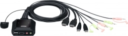 Přepínač KVM s 2 porty USB a 4K HDMI se vzdáleným selektorem portů
