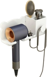 Nástěnný držák na fén – bílý