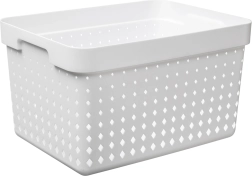 Organizační košík Seoul velký, bílý, 35,7 × 23,8 × 20,9 cm
