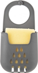 Silikonový závěsný držák na houbičku s odtokem, šedý