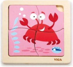Dřevěné Puzzle Krab pro Nejmenší