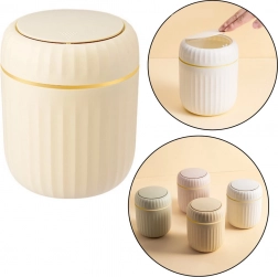 Mini koš na odpadky s otvírací pokličkou béžový