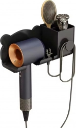 Nástěnný držák na fén – černý