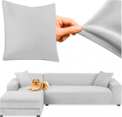 Světle šedý elastický ochranný potah na pohovku RUHHY 145-185 cm