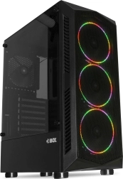 počítačová skříň iBOX Lupus 27 s tvrzeným sklem a RGB ventilátory