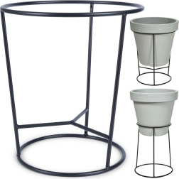 Kovový oboustranný stojan na květináč černý 37 × 41 cm