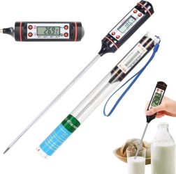 Digitální kuchyňský teploměr s lcd displejem a nerezovou sondou