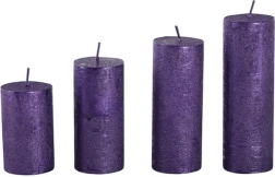 Rustikální adventní svíčka Provence - 4 ks – Fialová
