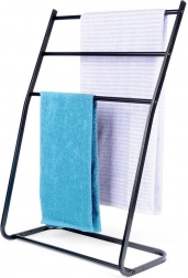 Stojanový kovový černý držák na ručníky Vilde