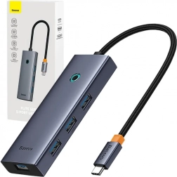 Rozbočovač USB‑C 5v1 BASEUS UltraJoy s HDMI 4K a 4× USB 3.0 šedý