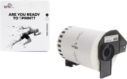 etikety tb print pro brother, černá na bílé, 102 mm x 30,48 m (náhradní role dk-22243)