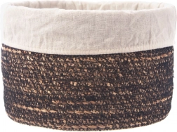 Přírodní úložný košík s látkovou vložkou 24 × 15 cm