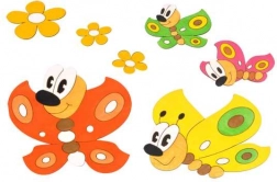 Dřevěná dekorace Motýlci a Kytičky