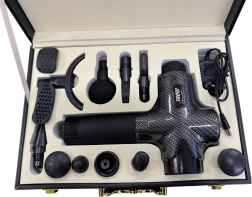 Masážní pistole s 12 hlavicemi a dotykovým panelem