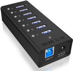 aktivní 7portový USB 3.0 hub s nabíjecím portem ICY BOX