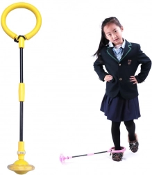 Skákací kruh na nohu s LED, skládací – žlutý