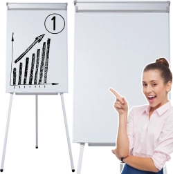 Magnetická tabule flipchart na trojnožce 70 × 100 cm bílá