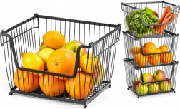 Kovový košík na ovoce a zeleninu, černý