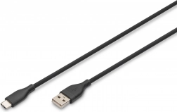 Silikonový nabíjecí kabel USB-A na USB-C 60W 0,5m černý