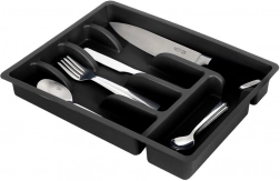 Černý organizér do zásuvky na příbory 36 × 25,5 cm