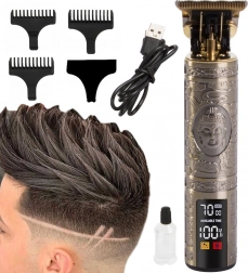 Elektrický zastřihovač vlasů a vousů s USB nabíjením a LED displejem