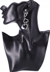 Dlouhé náušnice se srdíčky - stříbro