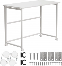 skládací psací stůl na kolečkách 100 × 50 cm, bílý