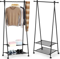 Stojan na oblečení s dvěma policemi