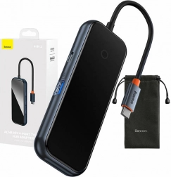 Baseus Hub USB-C na 4x USB 3.0 tmavě šedý