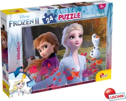 Frozen oboustranné puzzle 24 dílků k vybarvení