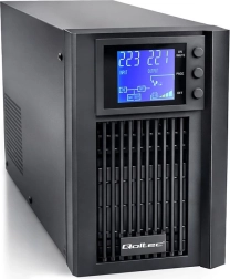 UPS záložní zdroj Qoltec 1 kVA 800 W s čistou sinusovkou, AVR a LCD