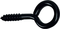 Zavřené očko s vrutem 14 × 25 mm, černé (10 ks)