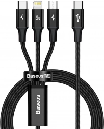 Nabíjecí kabel Baseus 3 v 1, 20W, černý, 1,5 m