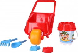 Táčka s pískovišťovými doplňky 5 ks – červená, Pilsan