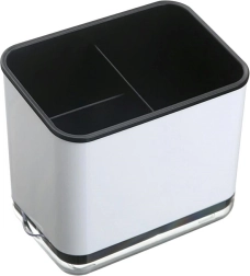 Odkapávač na příbory s přihrádkami, bílo‑černý