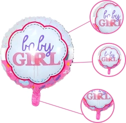 Balonky na baby shower pro holčičku – sada 5 ks s hvězdičkami a motivem miminka