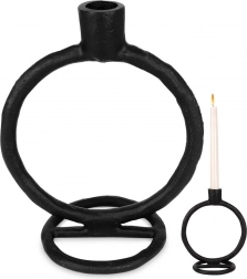 Hliníkový svícen černý 19 cm