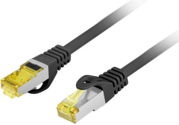 Patch kabel Ethernet Cat.6a S/FTP LSZH CU 1 m černý - 1 kus