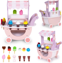 Dřevěný zmrzlinový stánek pro děti 12 ks ecotoys