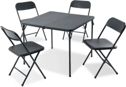 Skládací zahradní set 5 dílů s kovovým stolem a 4 židlemi