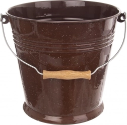 Nerezové smaltované kbelík na potraviny hnědý 10 l