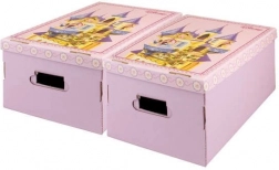 Sada úložných krabic s motivem DISNEY PRINCESS, růžové, 29 × 48 × 20 cm