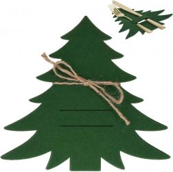 Vánoční filcové pouzdro na příbory ve tvaru stromečku, zelené, 4 ks