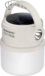 Kempingová lampa superfire t22 se solárním nabíjením a 360° svícením