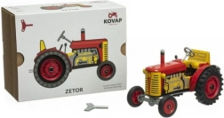 Traktor Zetor červený s plastovými disky na klíček 1:25