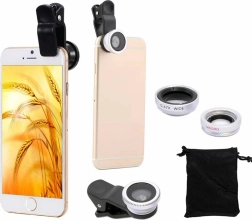Sada 3 v 1 objektivů na telefon – stříbrná