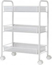 Mobilní kuchyňský regál na kolečkách – bílý